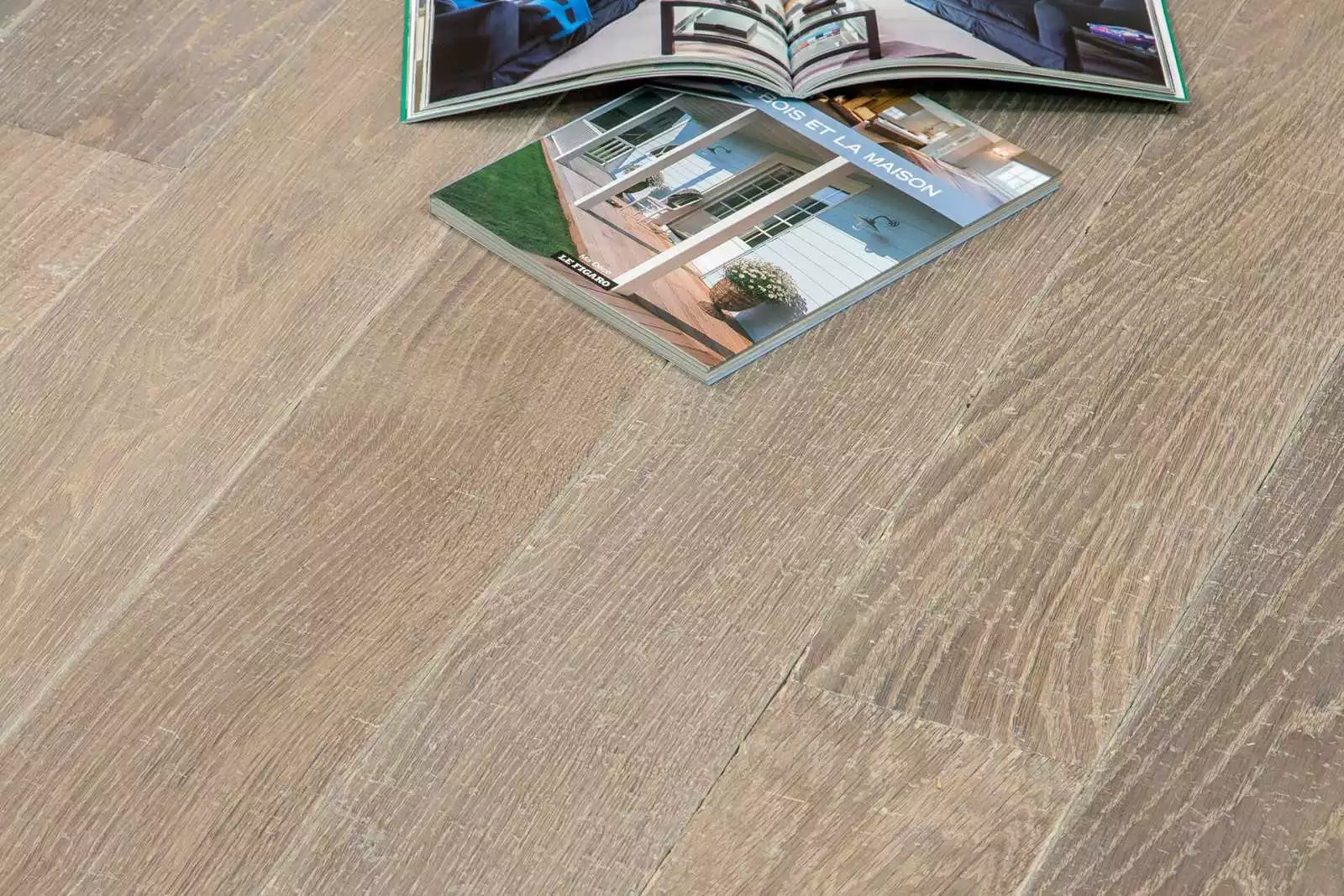 Parquet massif chêne de l'est Gris dune - PA86, parquet massif pas cher