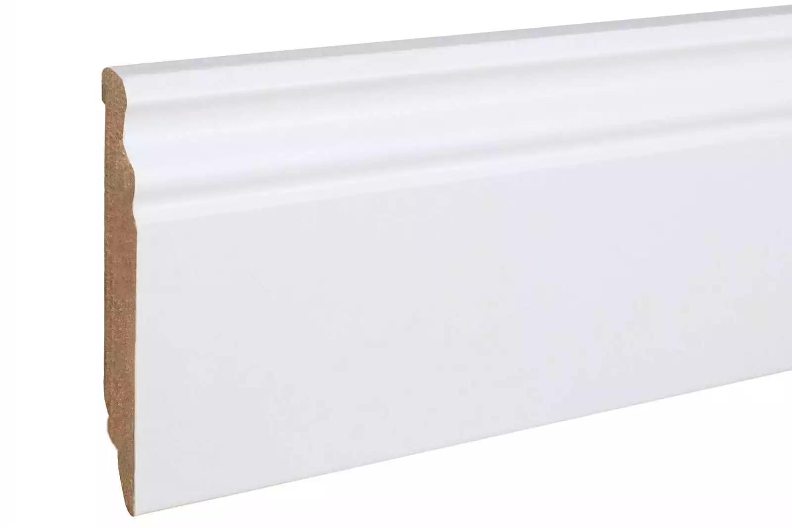 Plinthe MDF blanche victorienne moulurée hauteur 13 cm