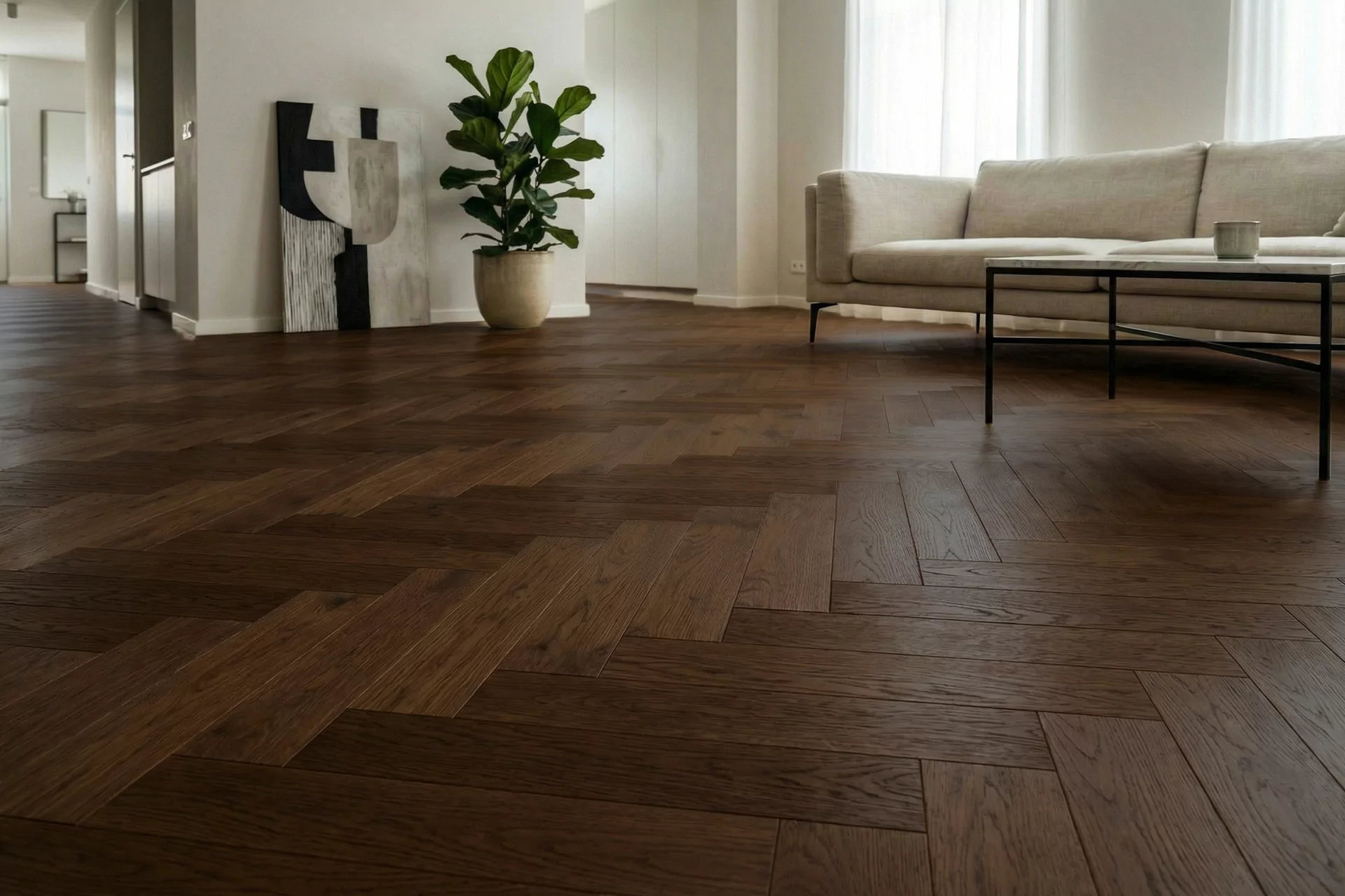 SMOKED BROWN AUTHENTIC HERRINGBONE - Image 0